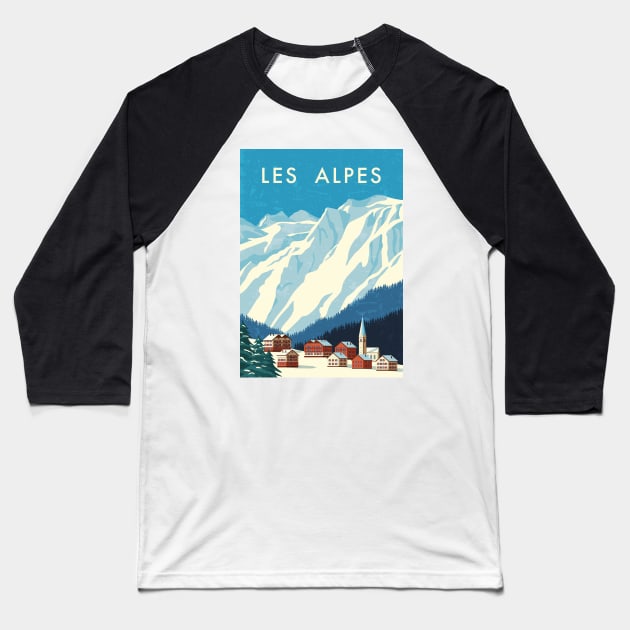 Les Alpes, Alps. Austria, Switzerland Baseball T-Shirt by GreekTavern